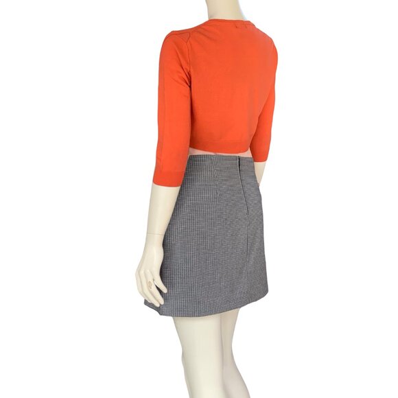 Vintage Jay Jacobs side-slit tailored pencil black & gray mini skirt - size 6 - Picture 5 of 11